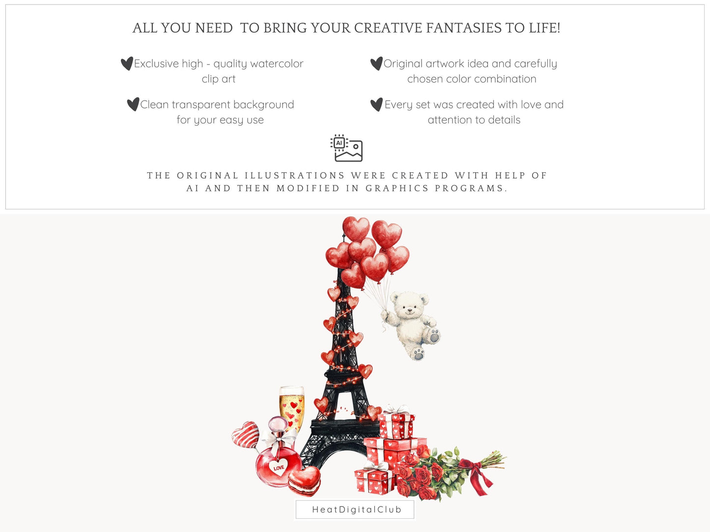 XOXO - Valentines Day Clipart, Romantic, Love, Balloons | 68 PNG
