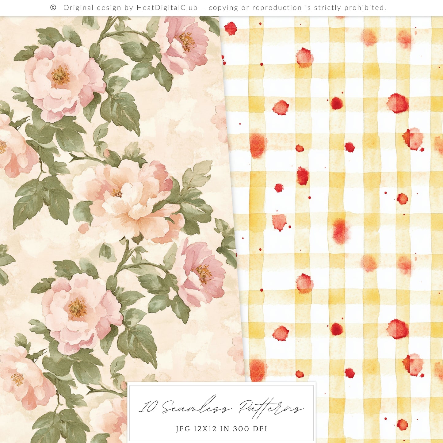 Bad Housewife - Seamless Patterns, Domestic Horror, Creepy Cute, Halloween | 10 JPEG
