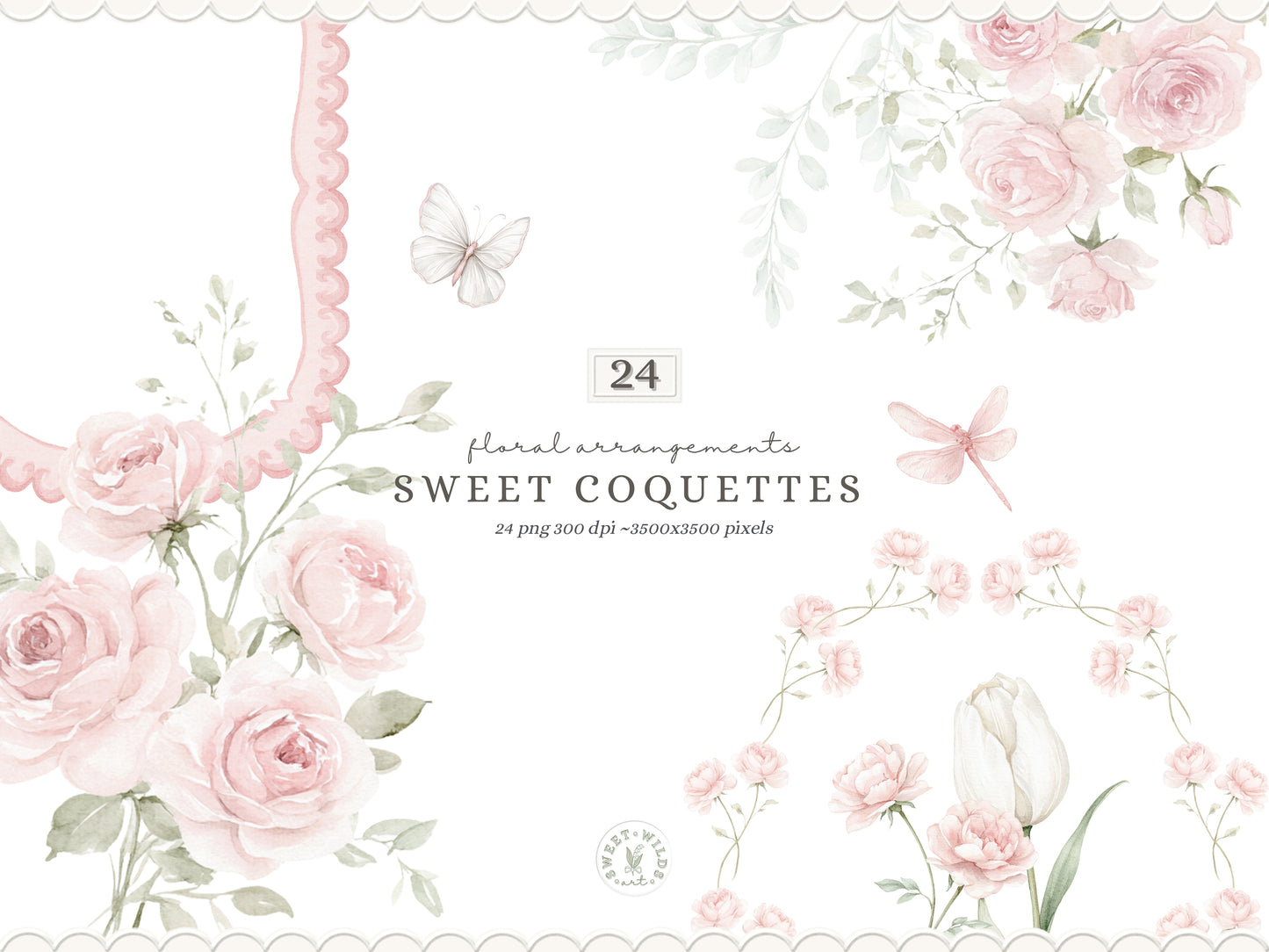 Sweet Coquettes - Cute Pink Cats Clipart Bundle, Coquette Nursery, Baby Girl Graphics, Ballet Cat | 94 PNG/JPEG