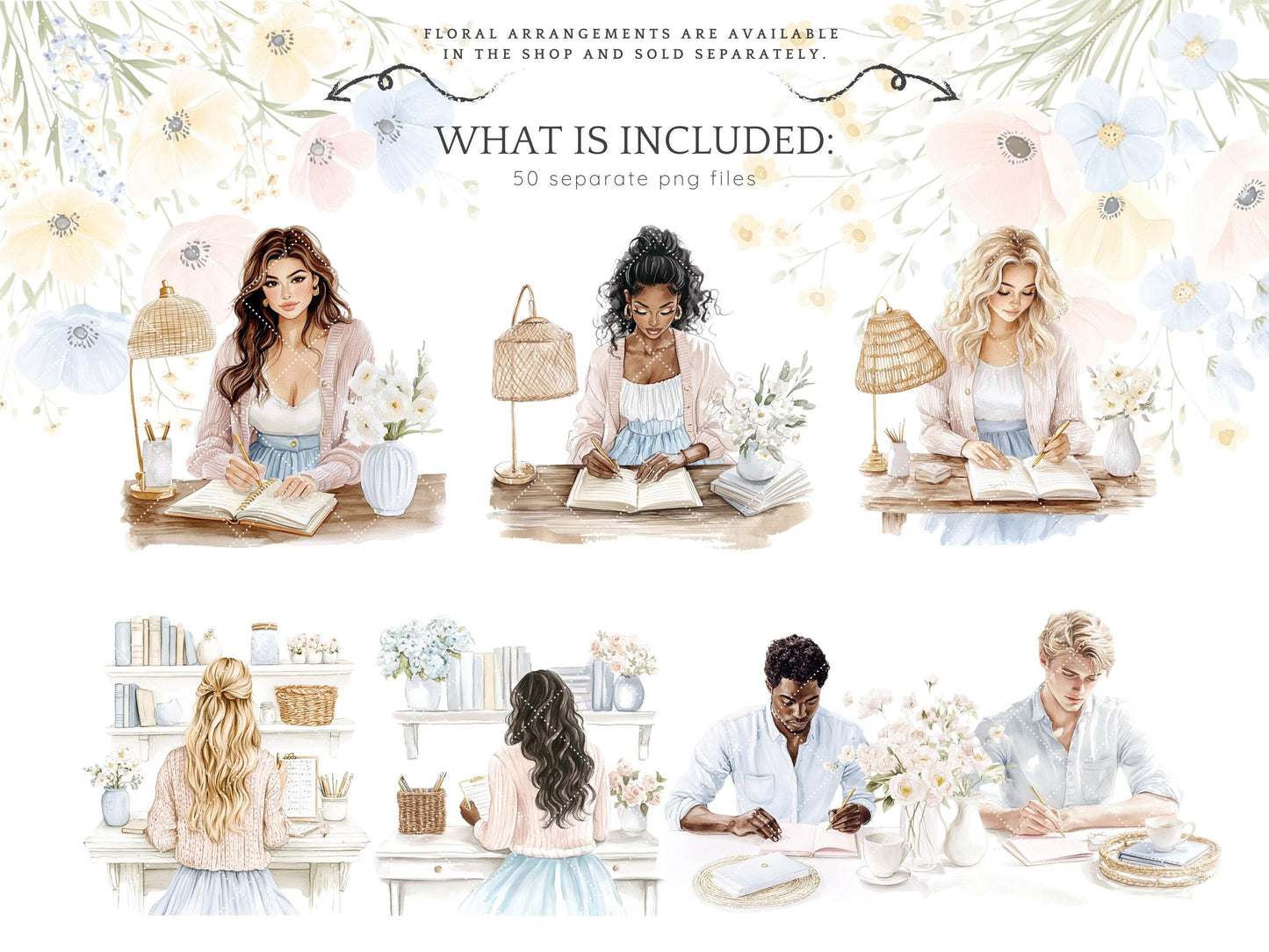 Spring Planner Lover - Planner Clipart, Cozy Pastel Planning | 50 PNG