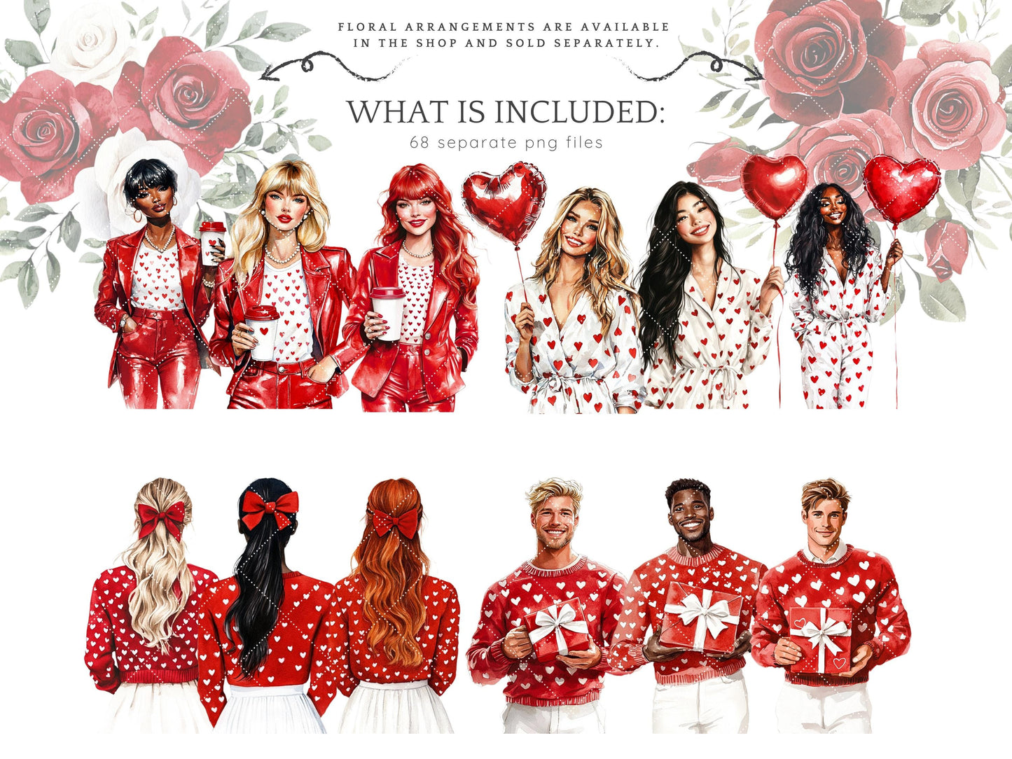 XOXO - Valentines Day Clipart, Romantic, Love, Balloons | 68 PNG