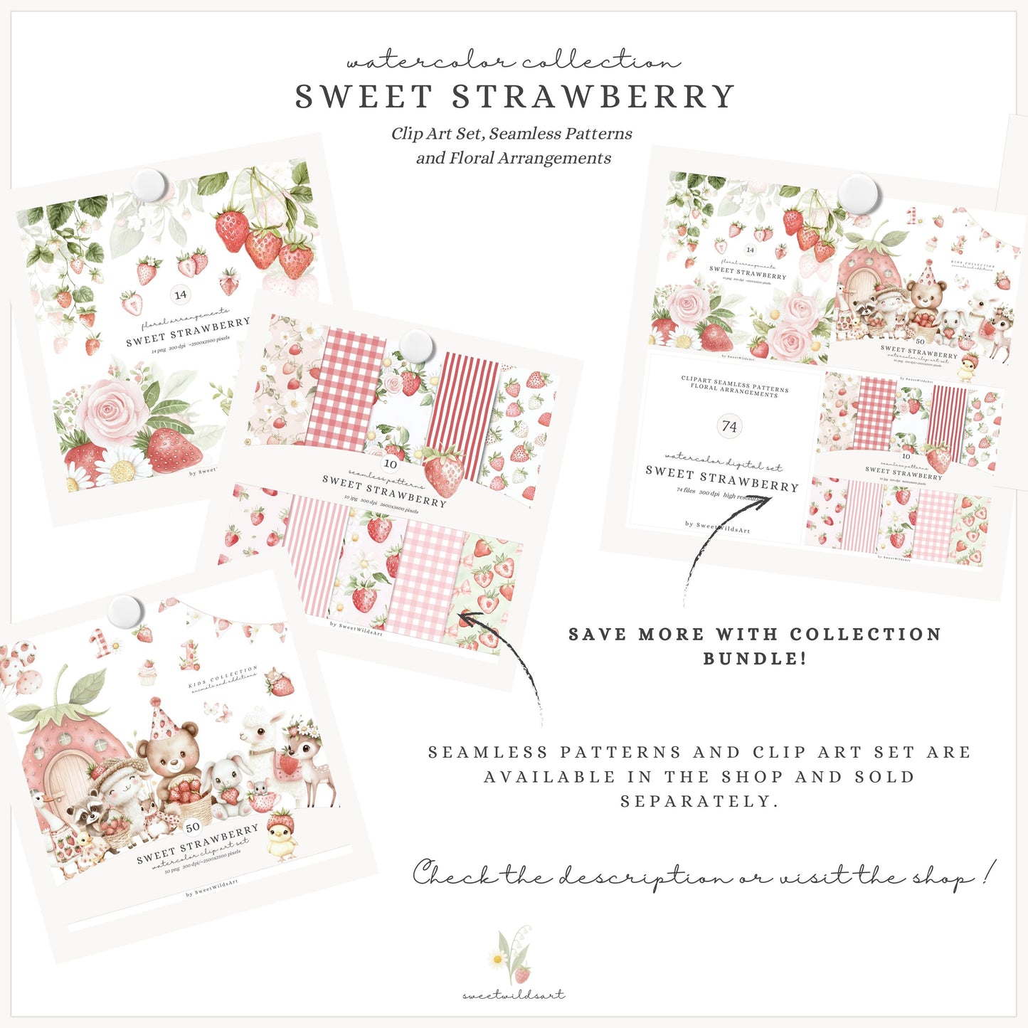 Sweet Strawberry - Strawberry and Rose Floral Arrangements | 14 PNG