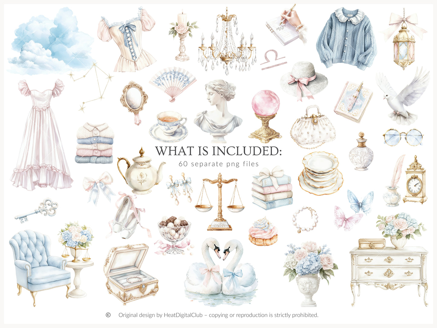 She is a Libra - Watercolor Clipart, Zodiac, Balance Scales, Feminine Zodiac, Astrology | 60 PNG