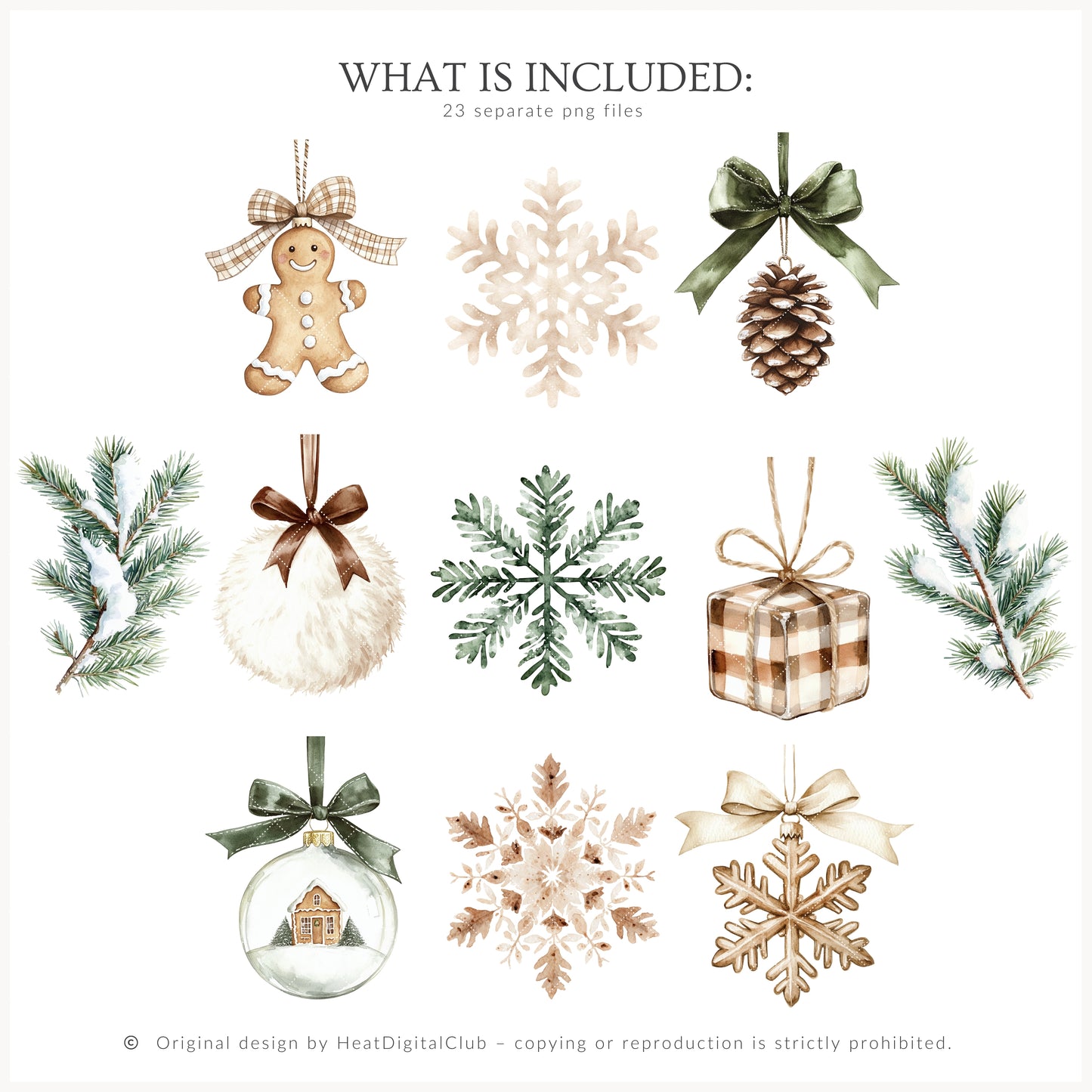 Winter Cocoa - Floral Arrangements Clipart, Elegant Flowers & Christmas Ornaments | 23 PNG
