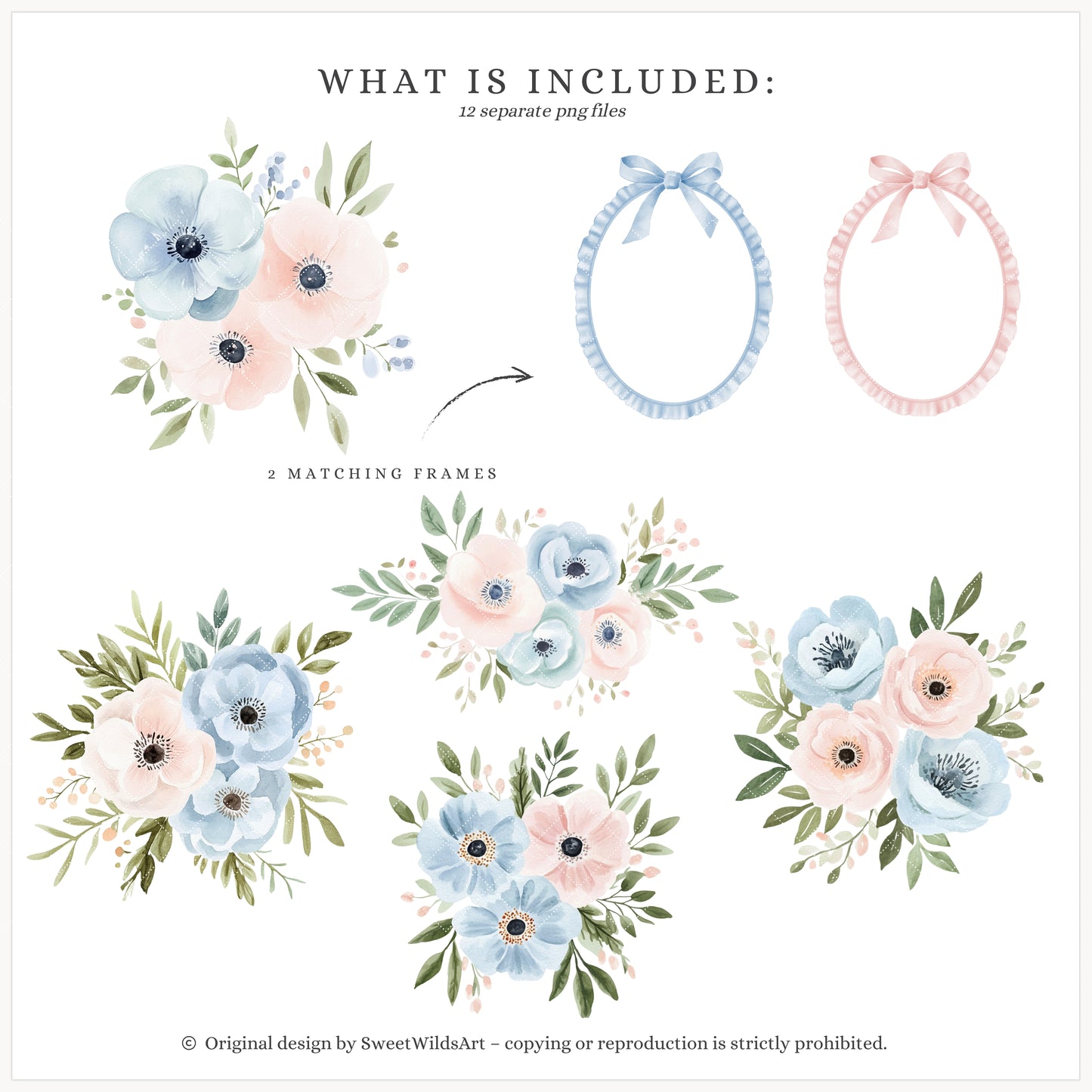 School Sweethearts - Back to School Floral Arrangements, Flowers, Grandmillennial | 12 PNG