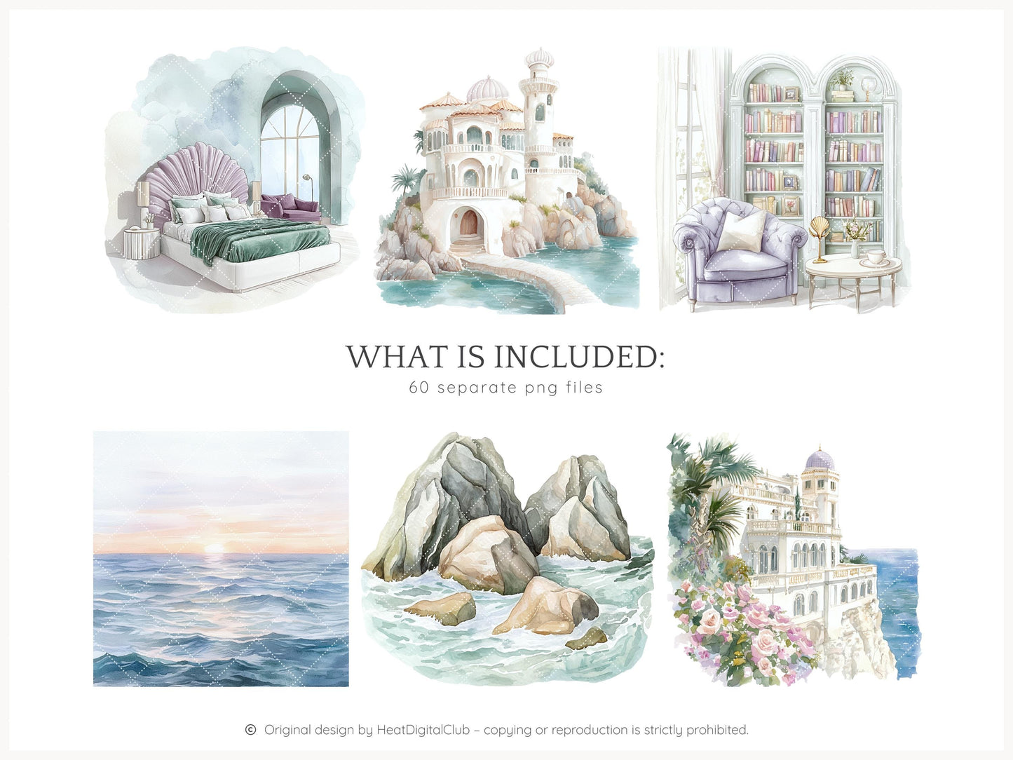 Modern Ariel - Mermaid Clip Art Set | 60 PNG