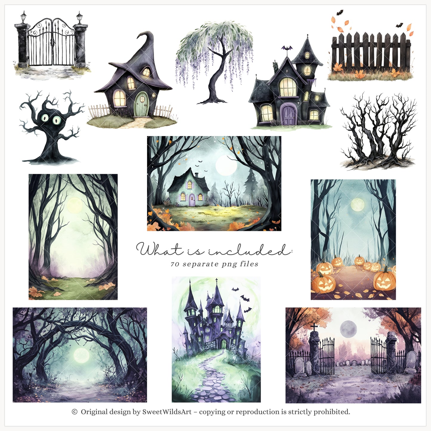 Bootiful Things - Cute Halloween Clipart, Spooky, Witch , Ghosts, Mummy | 70 PNG