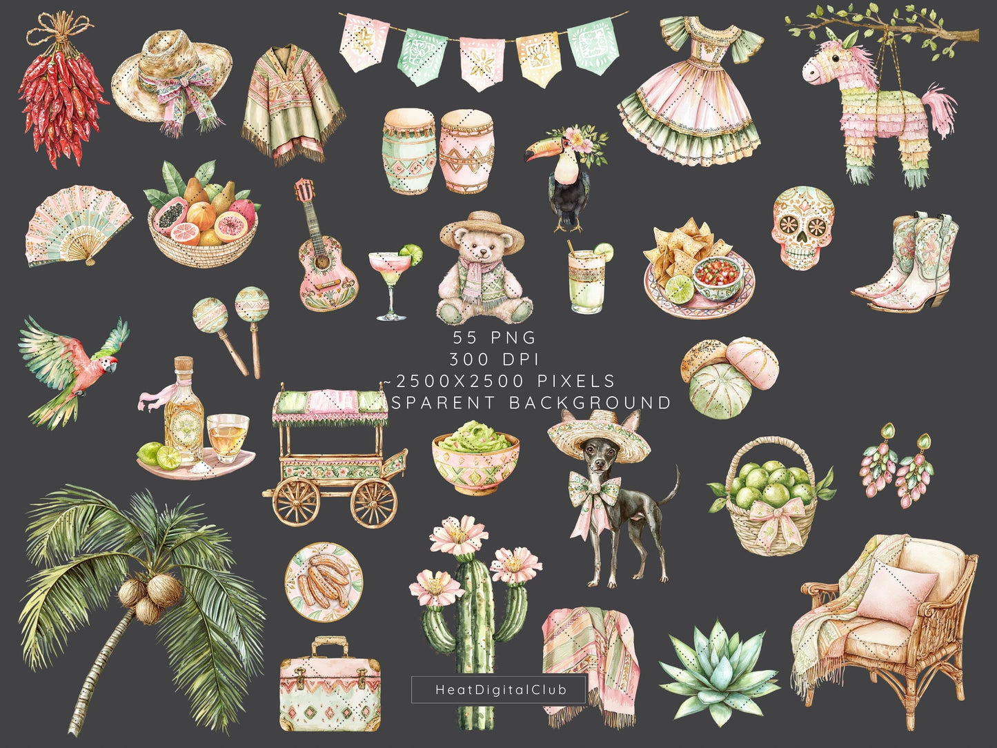 Viva Mexico - Cinco de Mayo Clipart, Pinata Party | 55 PNG