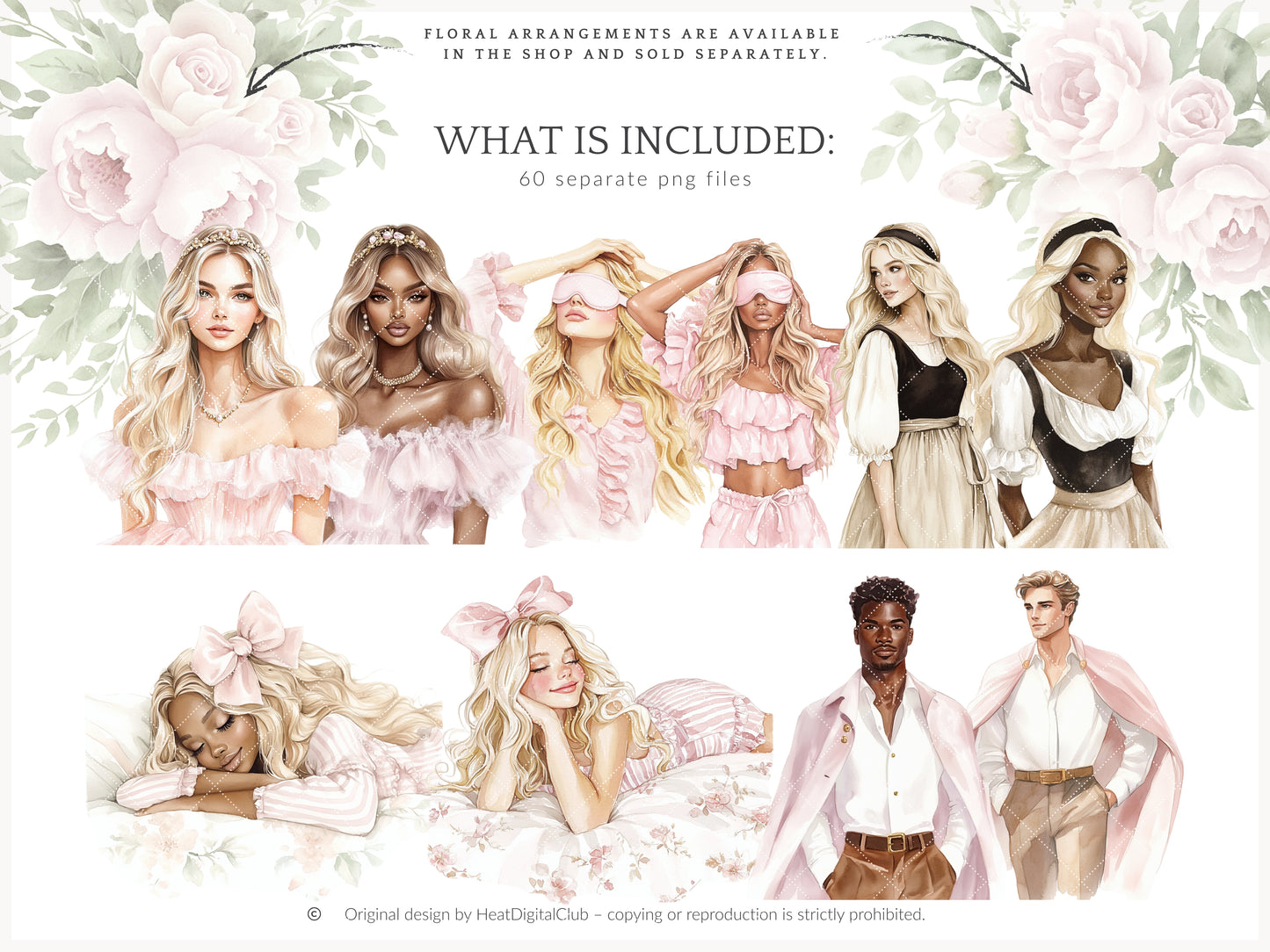 Enchanted Dream - Sleeping Beauty Clipart, Magic Rose | 60 PNG