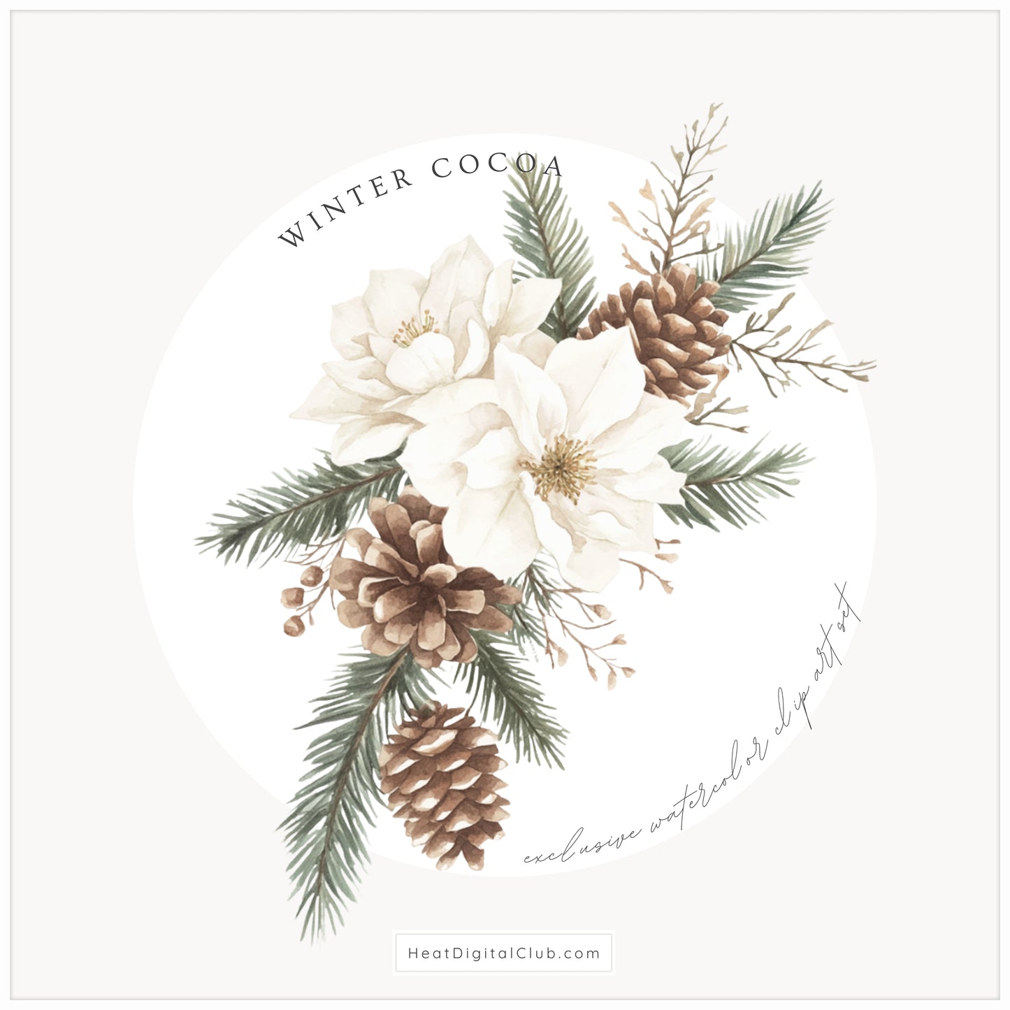 Winter Cocoa - Floral Arrangements Clipart, Elegant Flowers & Christmas Ornaments | 23 PNG