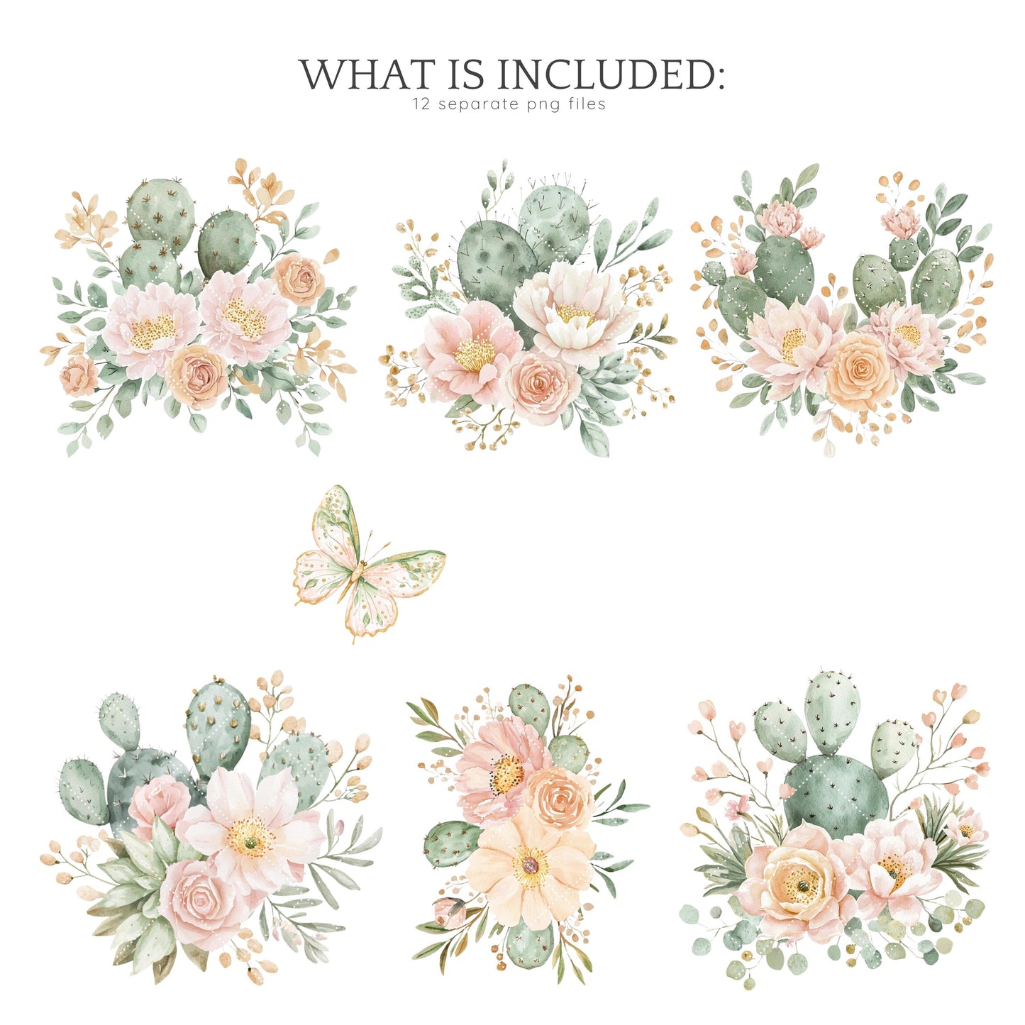 Viva Mexico - Floral Arrangements Clipart, Cinco De Mayo, Cactus | 12 PNG