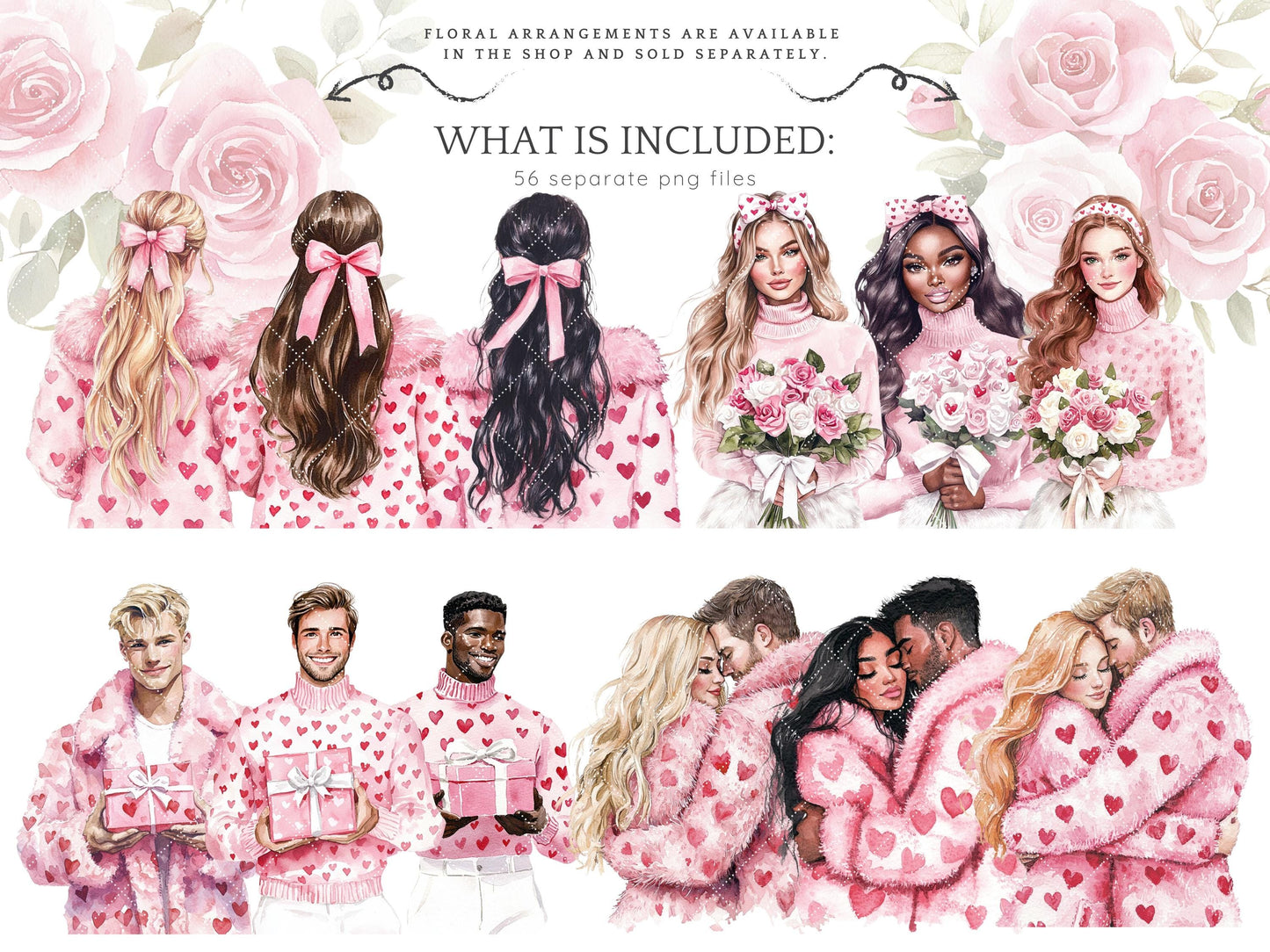 Amour Amour - Valentines Day Clipart, Romantic, Love, Balloons | 56 PNG
