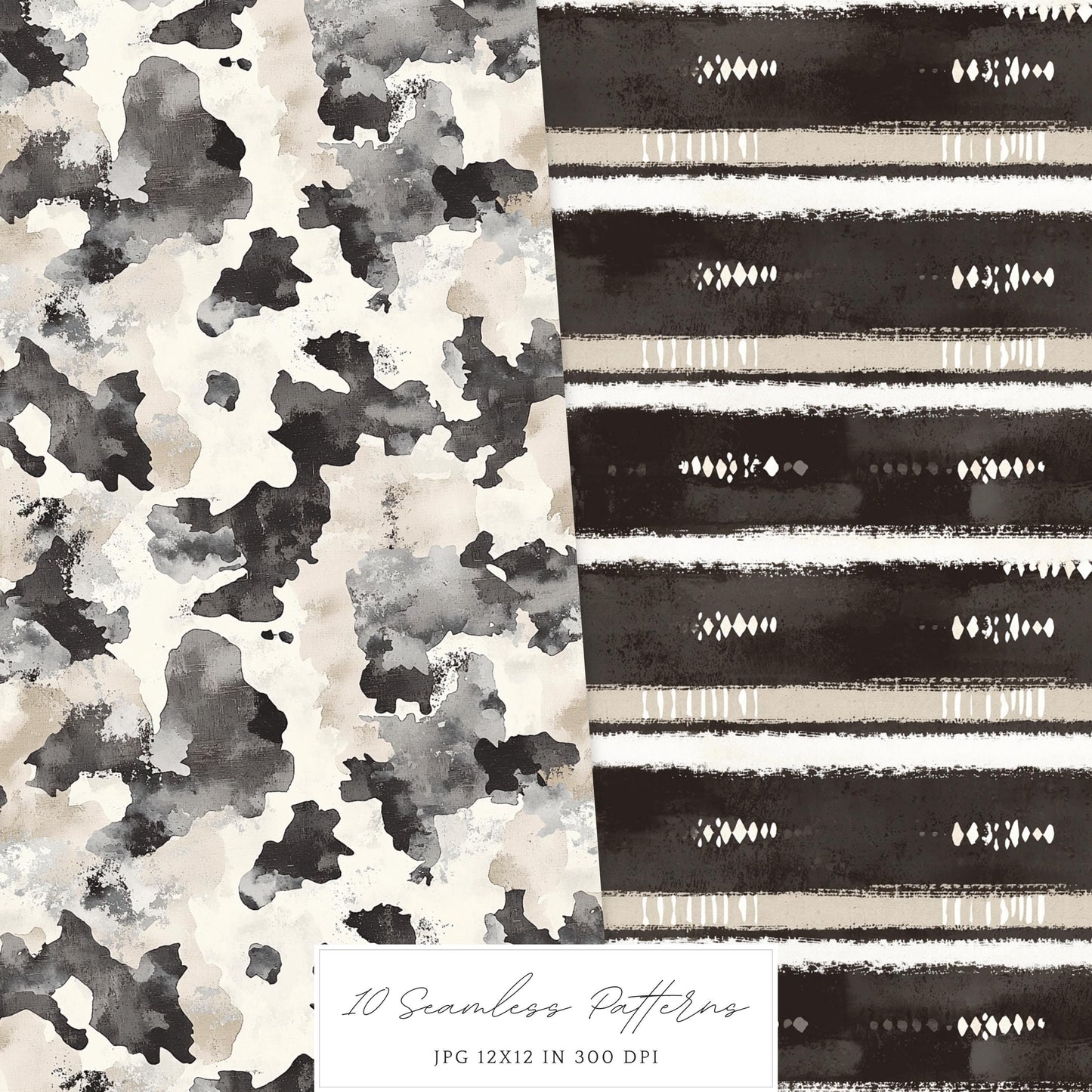 Winter Mood - Seamless Patterns, Cozy, Snowflakes | 10 JPEG
