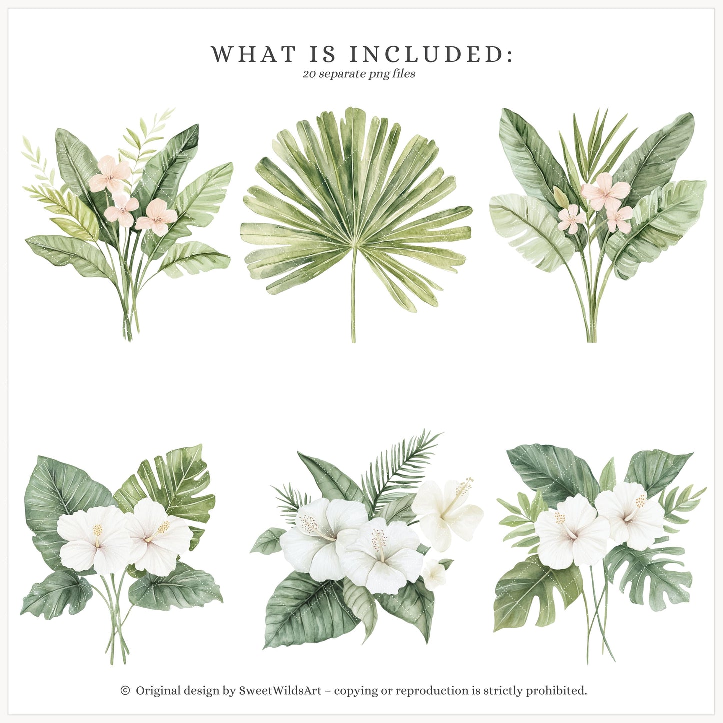 Vacation Vibe - Floral Arrangements, Summer Tropical Floral, Vacation | 20 PNG