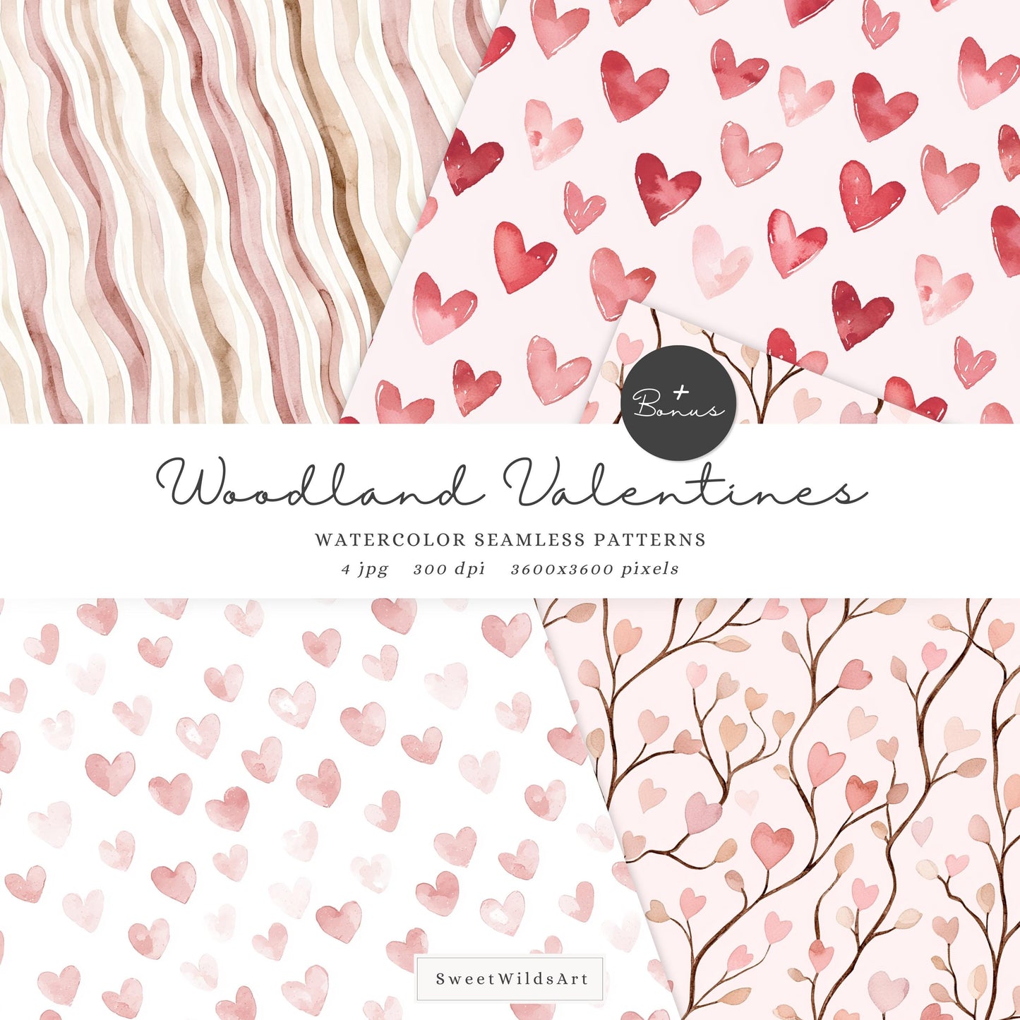 Woodland Valentines - Woodland in Love, Baby Animal Clipart, Cute Baby Shower | 40 PNG