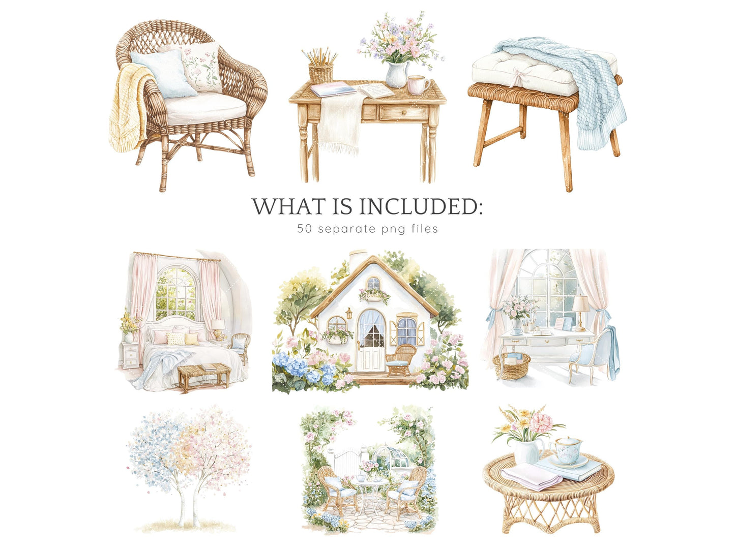 Spring Planner Lover - Planner Clipart, Cozy Pastel Planning | 50 PNG