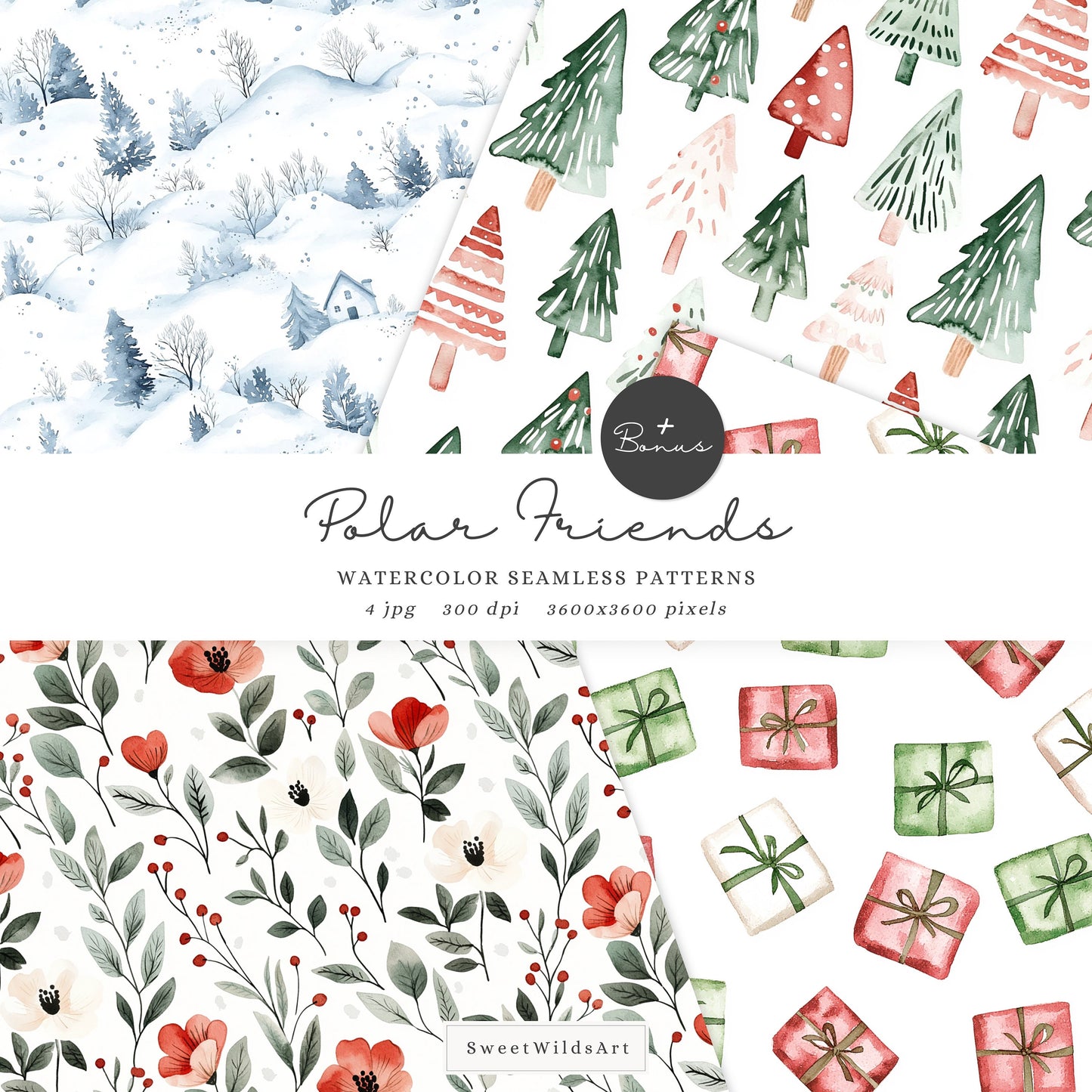 Polar Friends - Cute Arctic Animals, Christmas Babies Clipart, Winter | 36 PNG