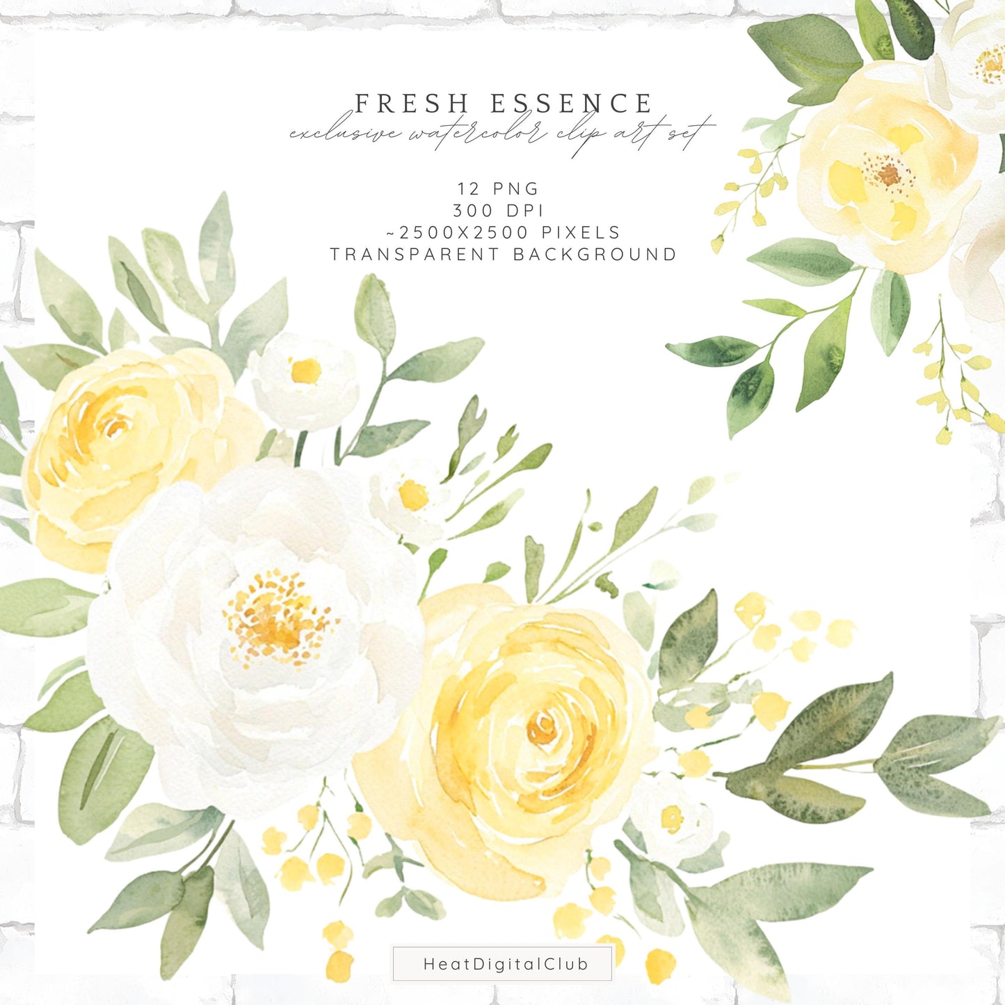 Fresh Essence - Floral Arrangements Clipart, Spring Flowers | 12 PNG