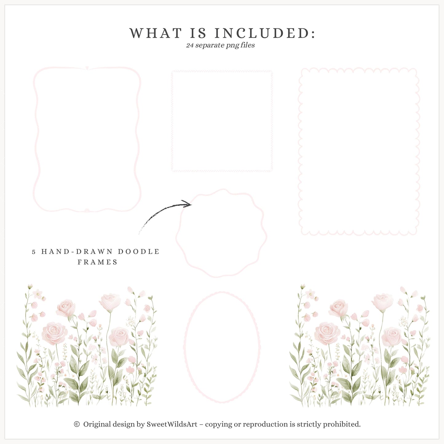 Sweet Fairyland - Floral Arrangements, Pink White Peonies, Garden Bows | 24 PNG