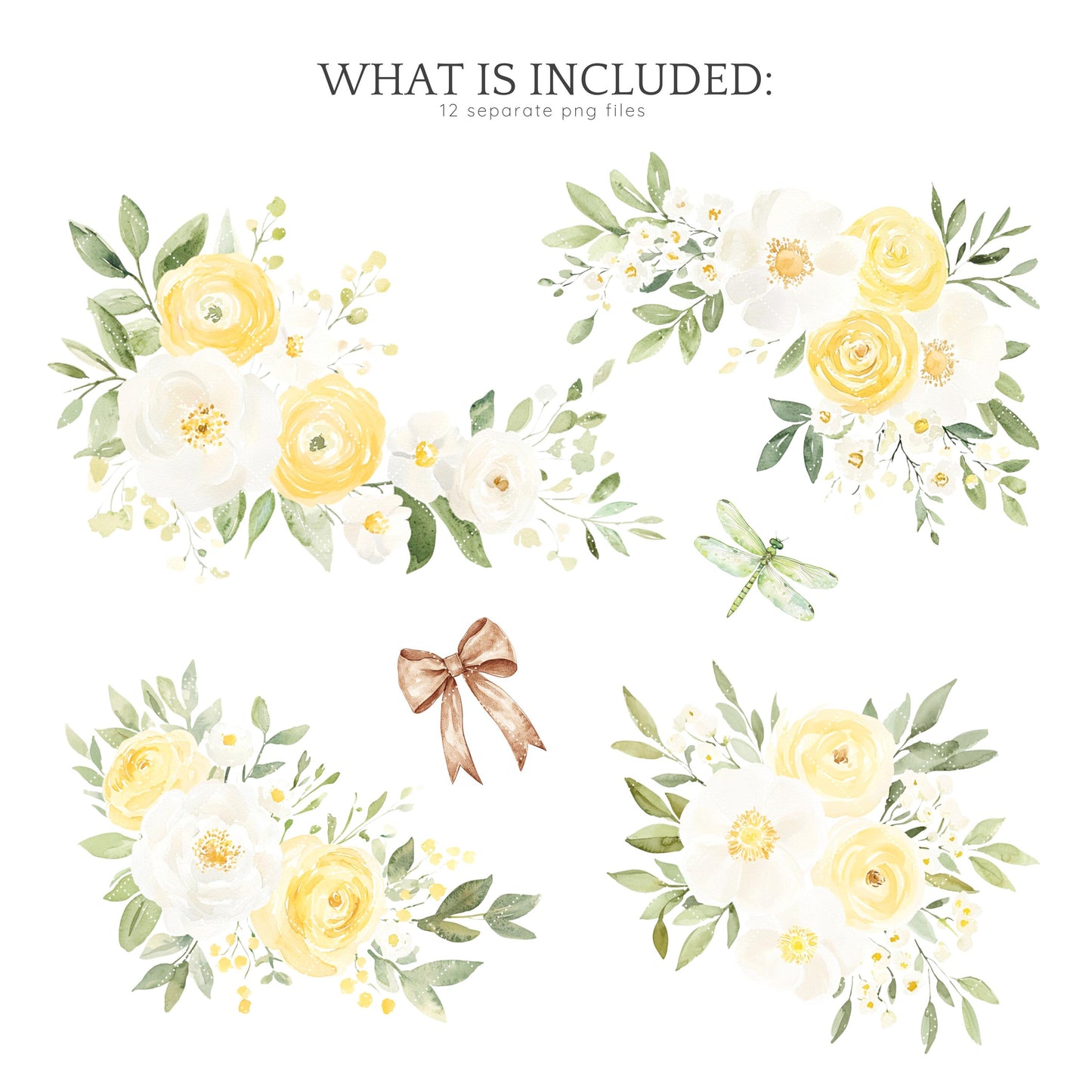 Fresh Essence - Floral Arrangements Clipart, Spring Flowers | 12 PNG