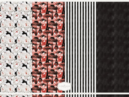 Midnight Cabaret - Gothic Halloween Seamless Patterns, Black Red Watercolor Collection | 14 JPEG