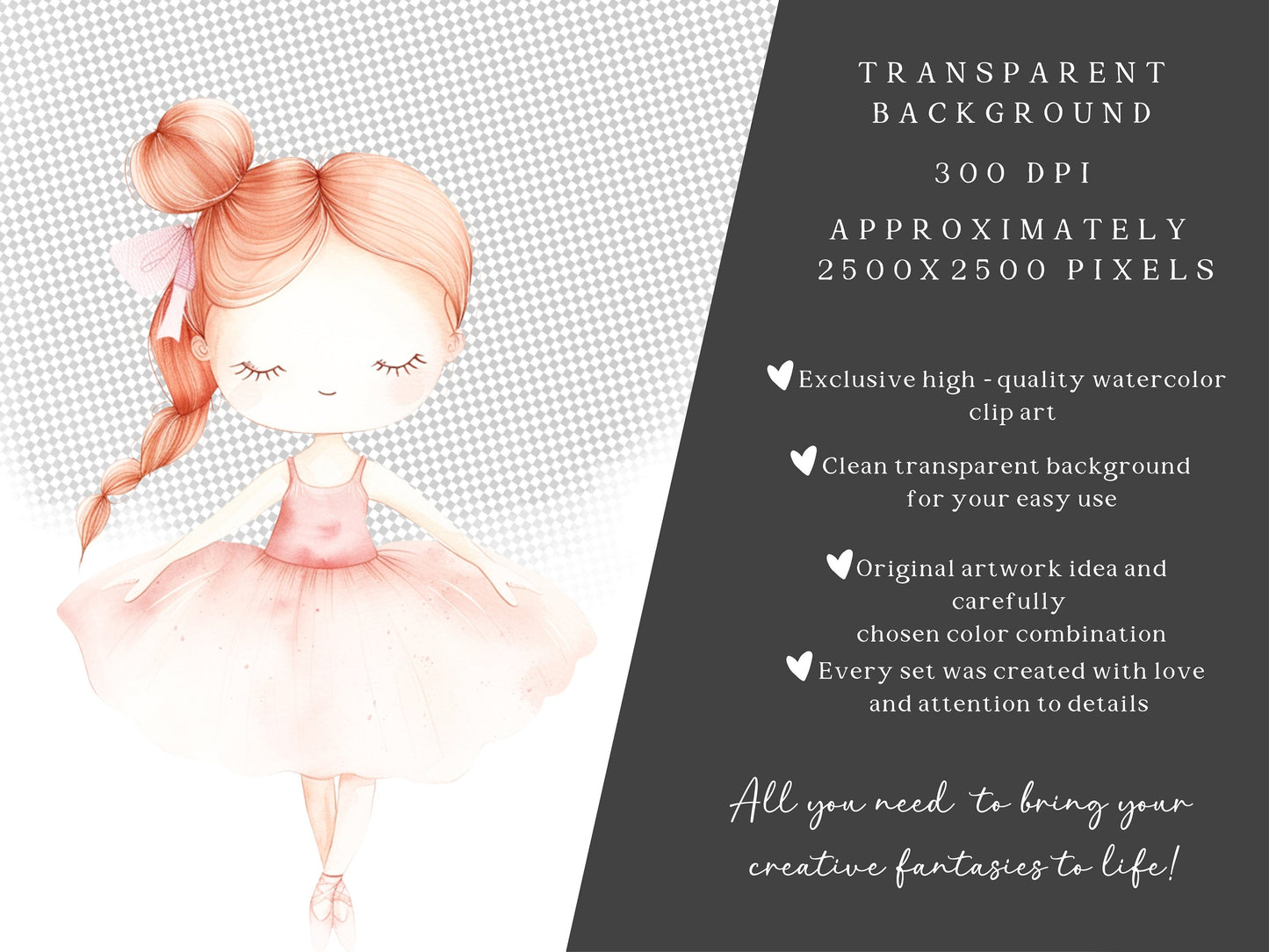Little Ballerina - Swan Lake Clipart, Pink Ballet, Dusty Pink Flowers | 34 PNG