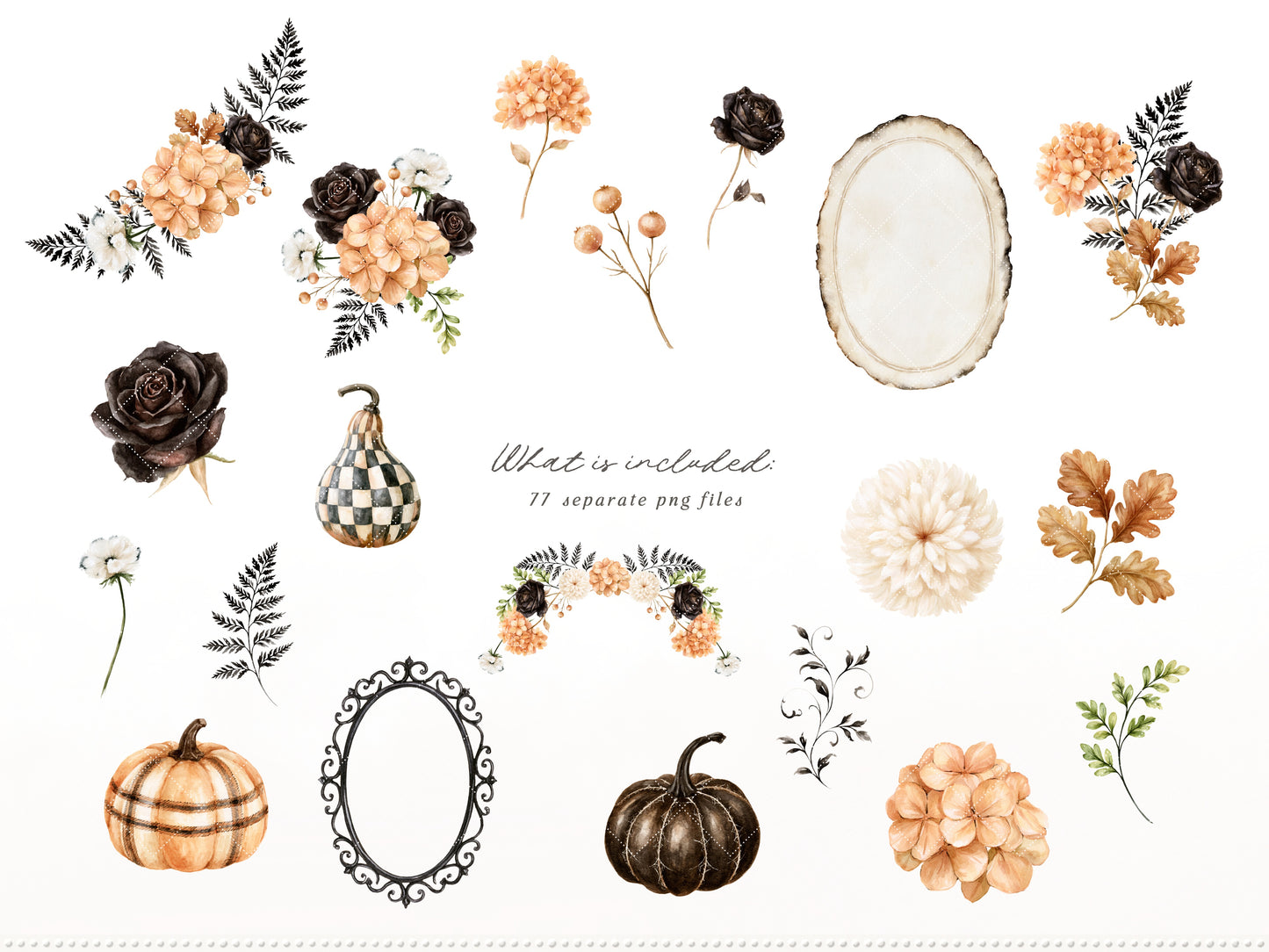 Haunted Pages - Watercolor Halloween Reading Clipart & Seamless Patterns Bundle, Gothic Library Books Graphics | 87 PNG/JPEG