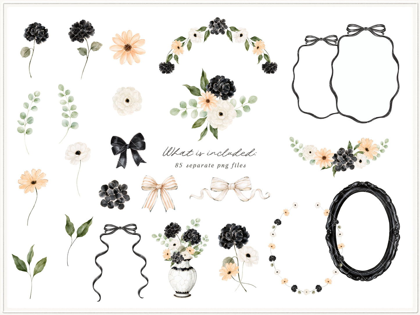 Haunted Atelier - Watercolor Halloween Clipart, Neutral Spooky PNG & Seamless Patterns | 95 PNG/JPEG
