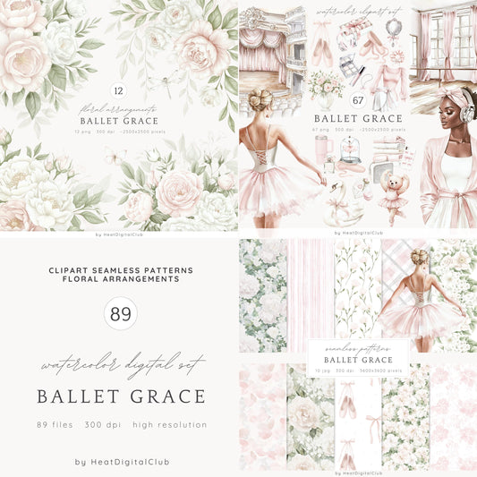 Ballet Grace – Balletcore Collection Bundle | 89 PNG/JPEG