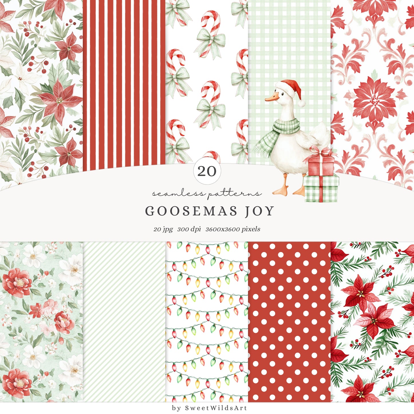 Goosemas Joy - Christmas Clipart Bundle, Cute Silly Goose, Holiday Geese, Baby Shower | 118 PNG/JPEG