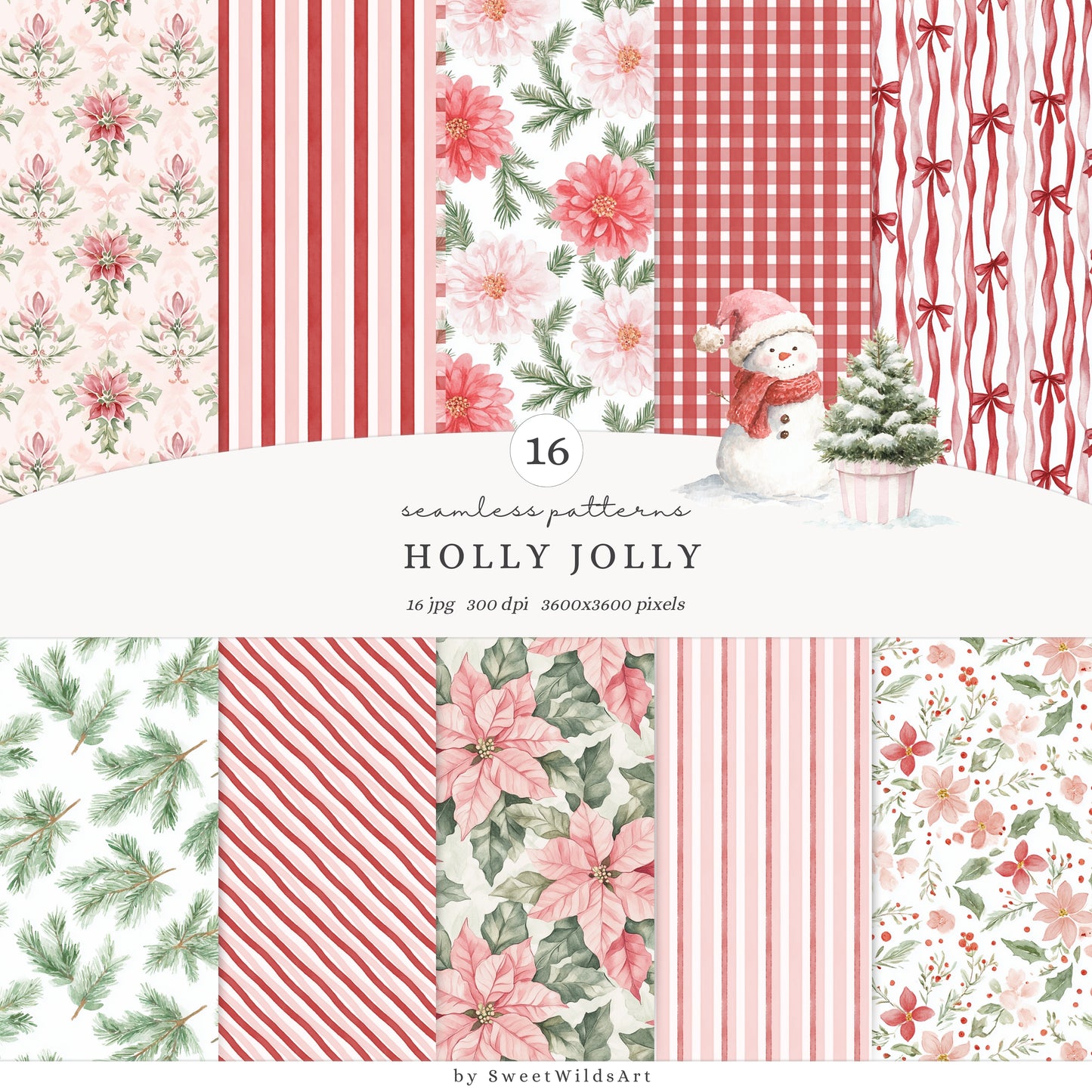 Holly Jolly - Christmas Collection Bundle, Baby Animals, Kids Holiday, Cozy Winter | 118 PNG/JPEG