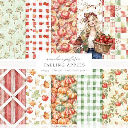 Falling Apples - Collection Bundle, Cozy Autumn Farm, Pumpkins | 95 PNG/JPEG