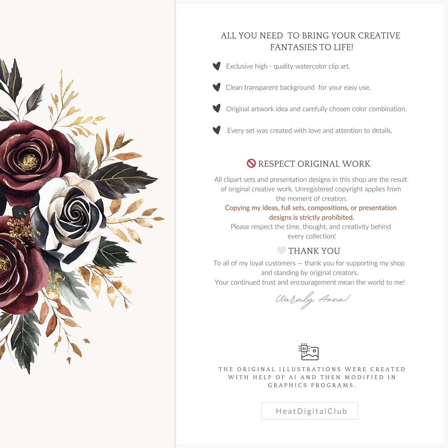 Dark Circus - Floral Arrangements Clipart, Gothic Rose, Halloween Bouquets | 12 PNG