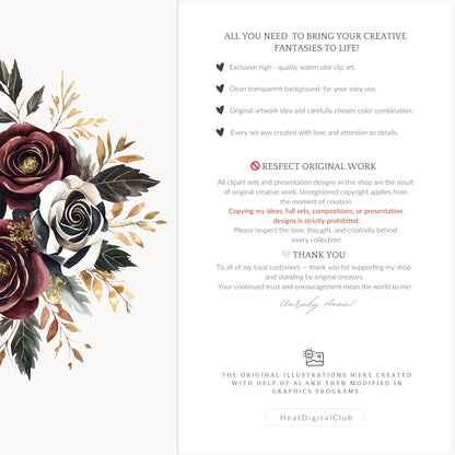 Dark Circus - Floral Arrangements Clipart, Gothic Rose, Halloween Bouquets | 12 PNG