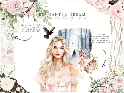 Enchanted Dream - Rose Patterns, Castle Texture | 10 JPEG