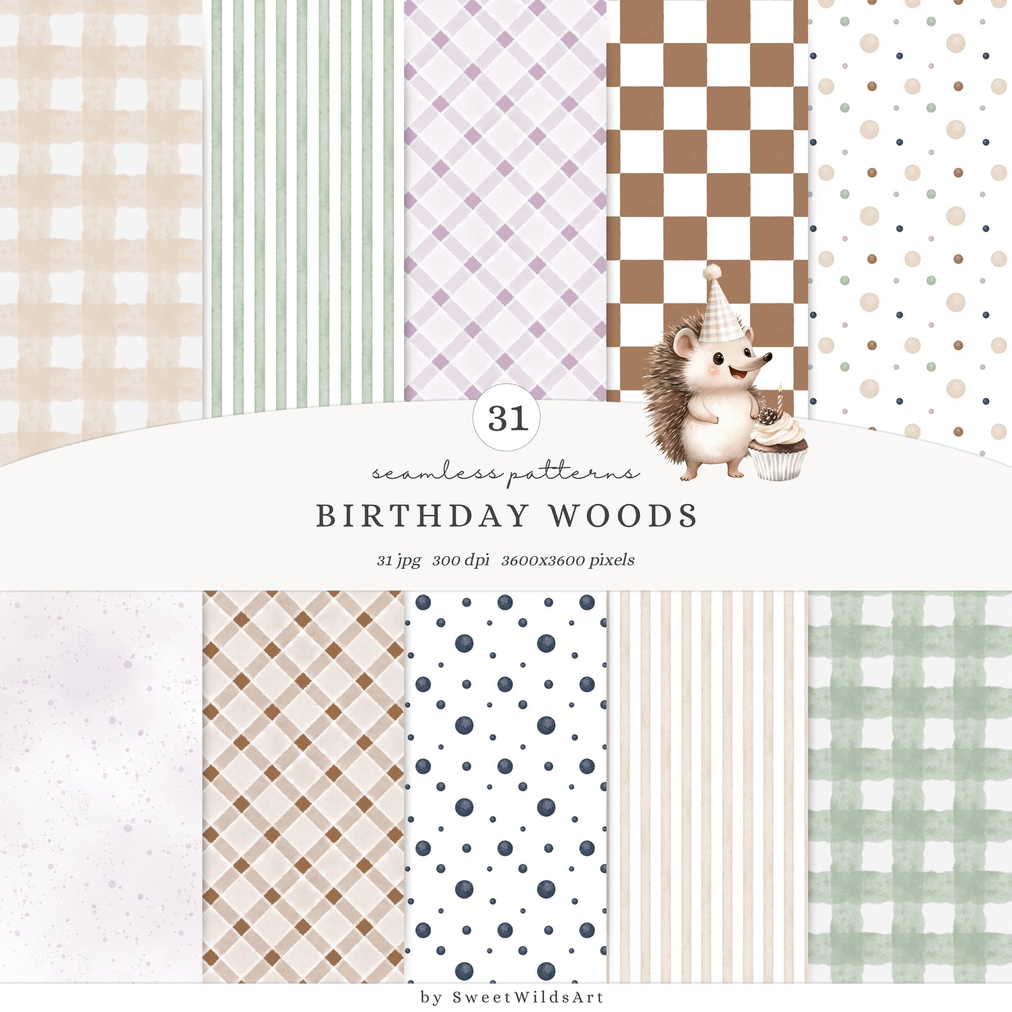 Birthday Woods - Collection Bundle, Woodland Animals , Cute Baby | 127 PNG/JPEG