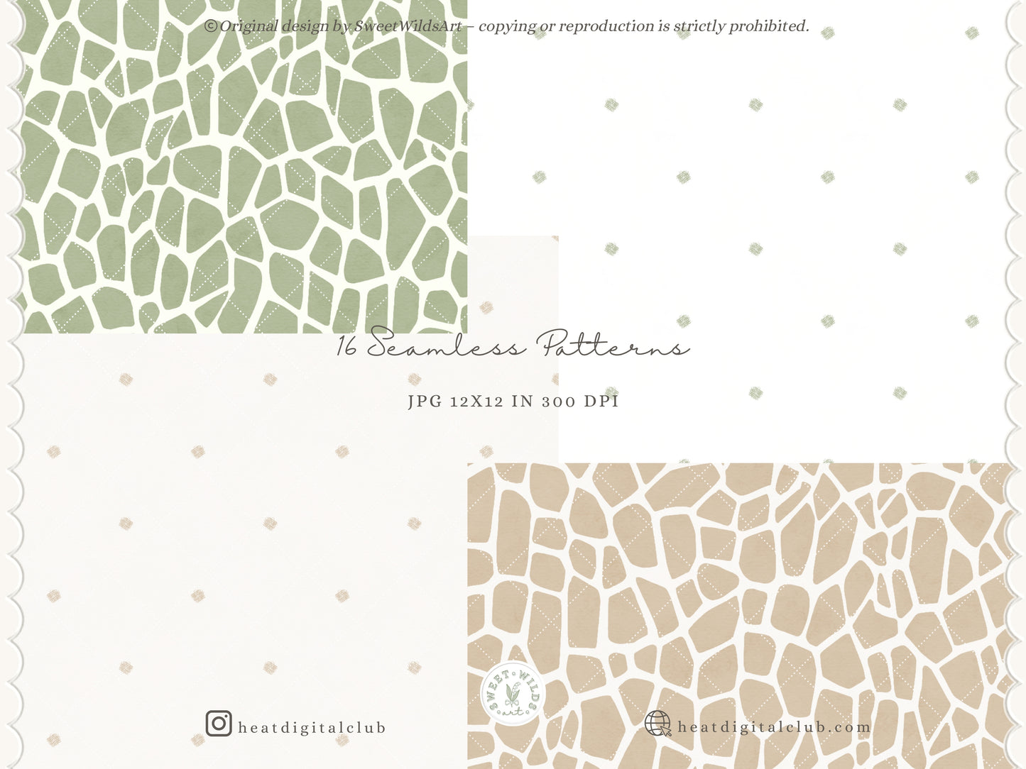 Safari Classics - Seamless Patterns, Animals, Jungle Nursery Digital Paper, Tropical Leaves | 16 JPEG