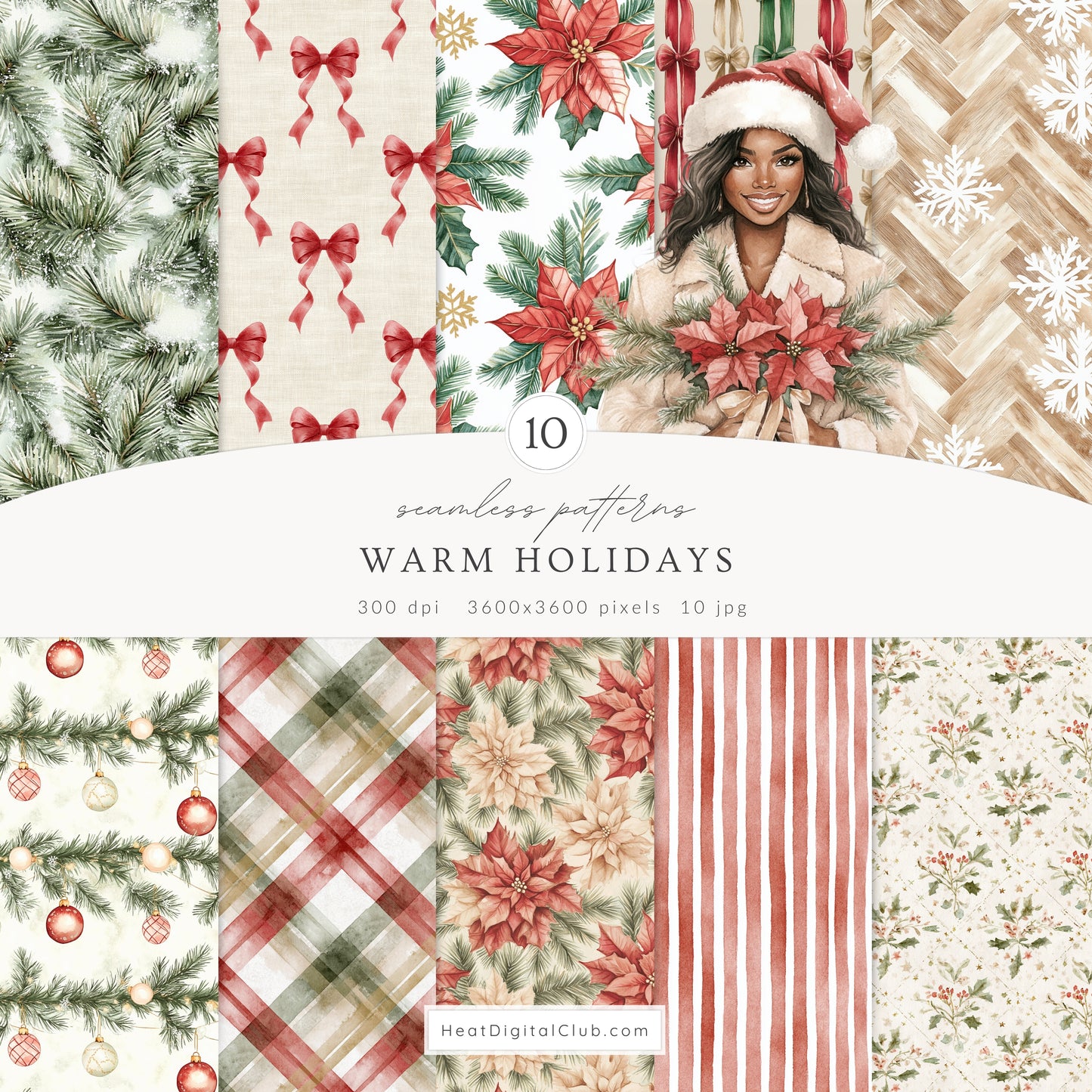 Warm Holidays - Collection Bundle, Cozy Winter, Christmas, Cottagecore | 90 PNG/JPEG