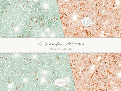 Grapefruit Breeze - Summer Seamless Patterns, Beach, Citrus, Mint Green Pattern, Coastal | 14 JPEG