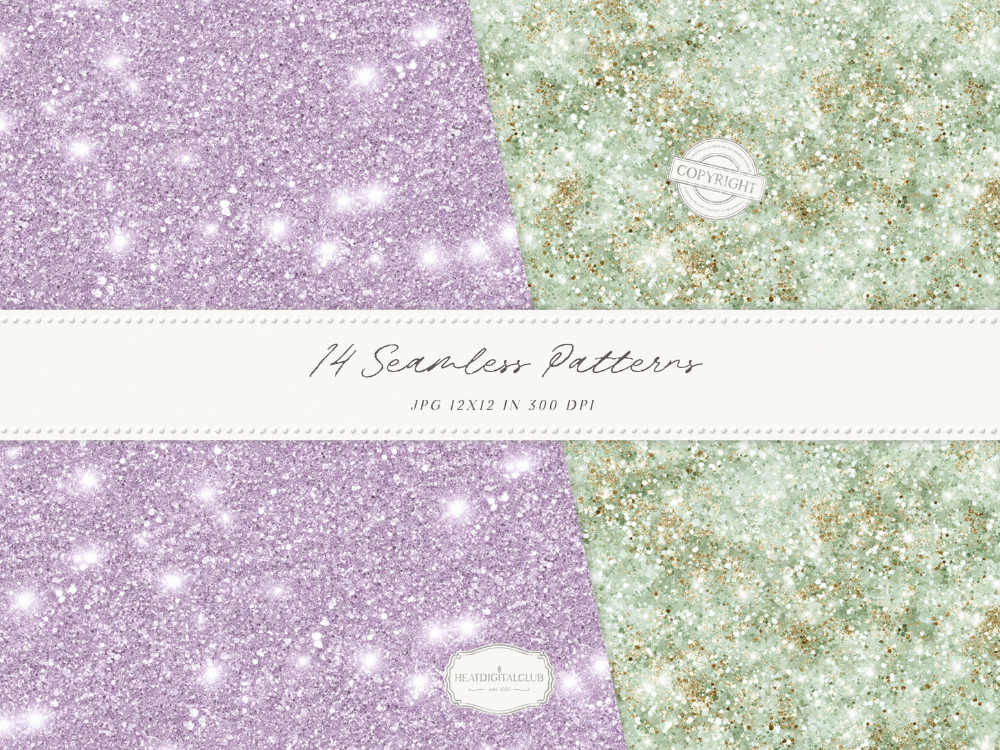 Pistachio Lavender - Seamless Patterns, French Countryside, Lavender Floral Digital Paper, Spring | 14 JPEG