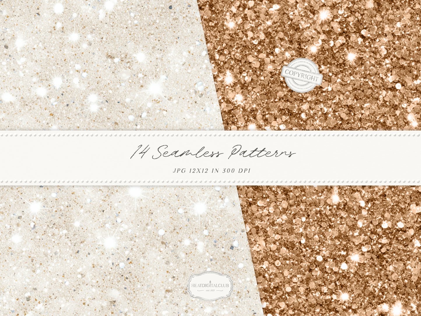 Coconut Dune - Tropical Seamless Patterns, Neutral Beach Patterns, Palm Leaves, Coastal Summer | 14 JPEG