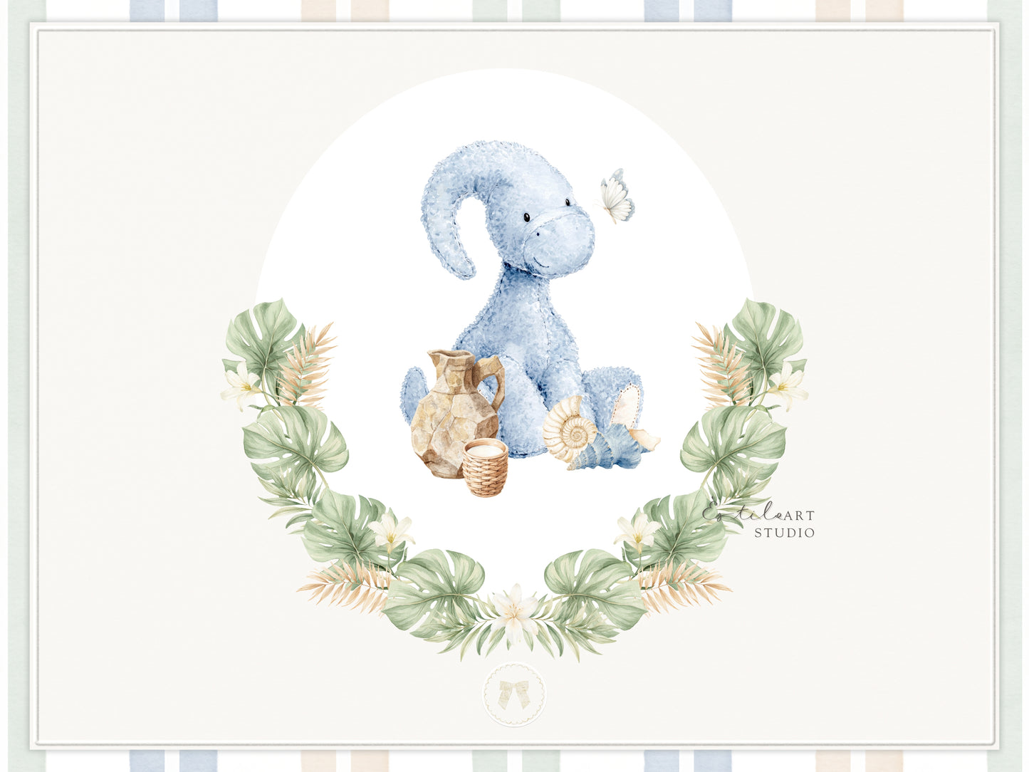 Dino Atelier - Clipart, Baby Dinosaurs, Plush Toys Animals, Prehistoric Baby Shower, Nursery | 102 PNG/JPEG