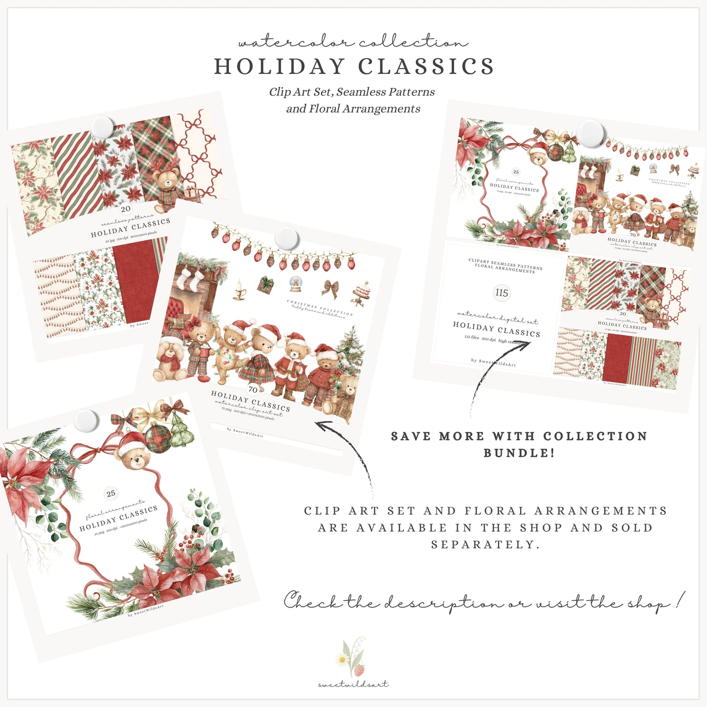Holiday Classics - Christmas Seamless Patterns, Tartan Classic, Cozy Festive | 20 JPEG