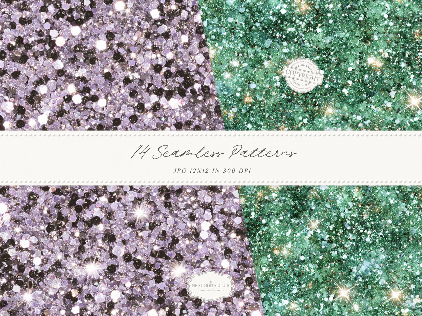 Firefly Garden - Seamless Patterns, Summer Lavender Night Sky, Botanical Patterns, Cottagecore | 14 JPEG