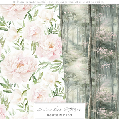 Enchanted Dream - Rose Patterns, Castle Texture | 10 JPEG
