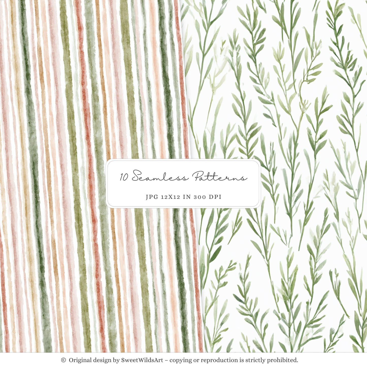 Goose Farm - Seamless Patterns, Plaid, Country Pumpkin, Sunflowers | 10 JPEG