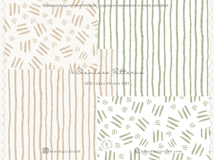 Safari Classics - Seamless Patterns, Animals, Jungle Nursery Digital Paper, Tropical Leaves | 16 JPEG