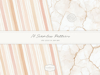 Grapefruit Breeze - Summer Seamless Patterns, Beach, Citrus, Mint Green Pattern, Coastal | 14 JPEG