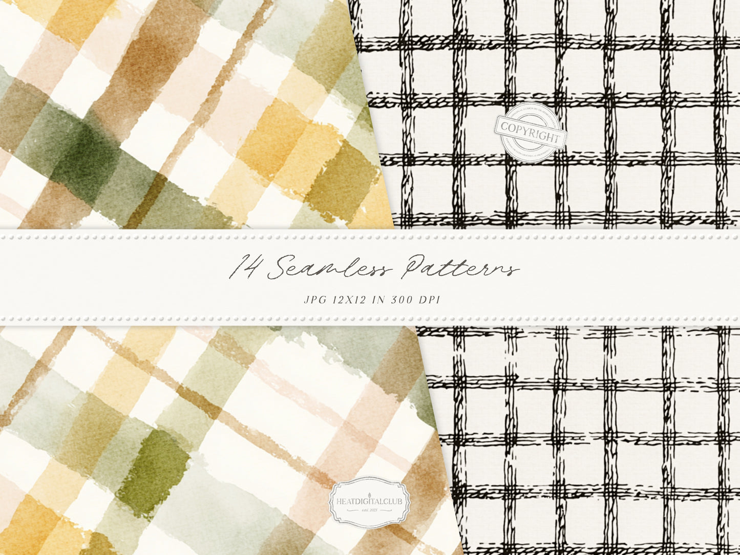 Beloved Fall - Autumn Seamless Patterns, Pumpkin Pattern, Neutral Fall Patterns, Cottage Fall | 14 JPEG