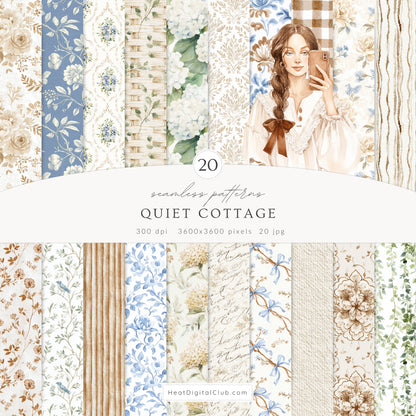 Quiet Cottage - Bundle Clipart, French Country Cottagecore, Rustic Vintage Aesthetic | 112 PNG/JPEG